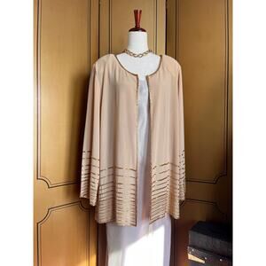 Vintage sheer jacket with gold beads, size XL